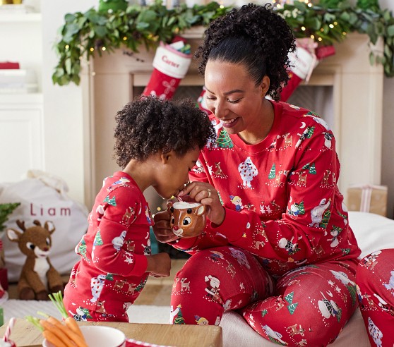 PatPat Mosaic Family Matching Polar Bear Christmas Pajamas Sets 