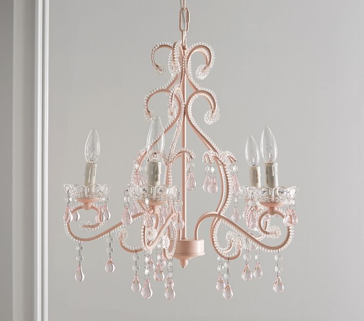 pink nursery chandelier