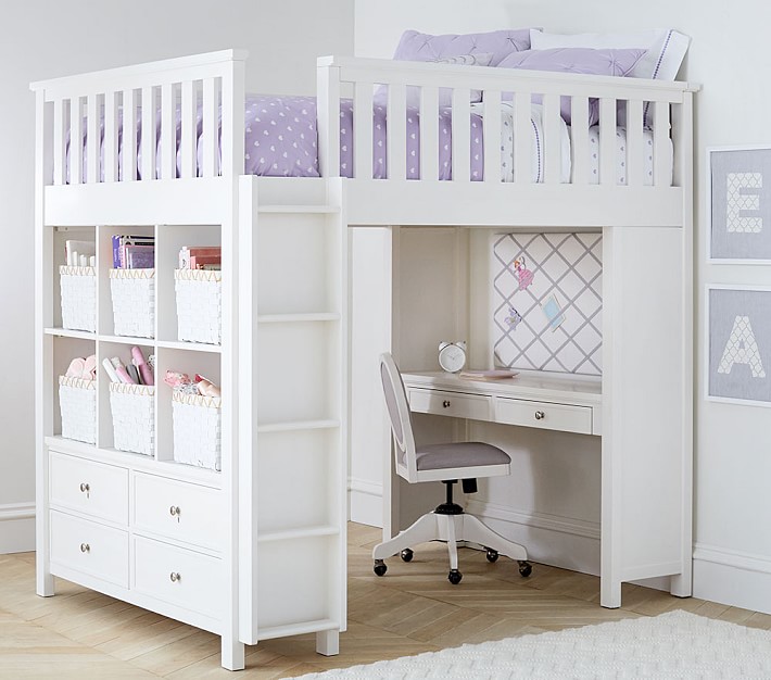 pottery barn loft bed with desk instructions