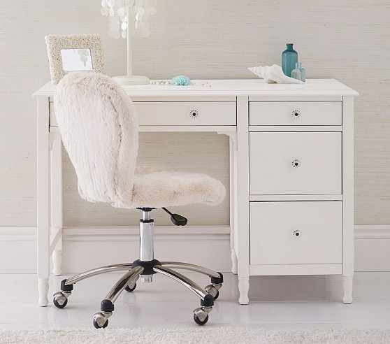 pottery barn small white desk