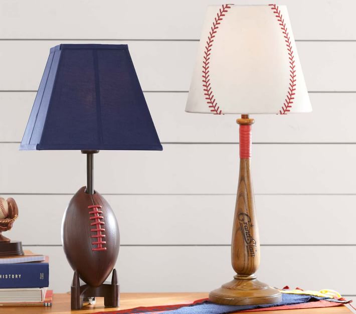 pottery barn football lamp