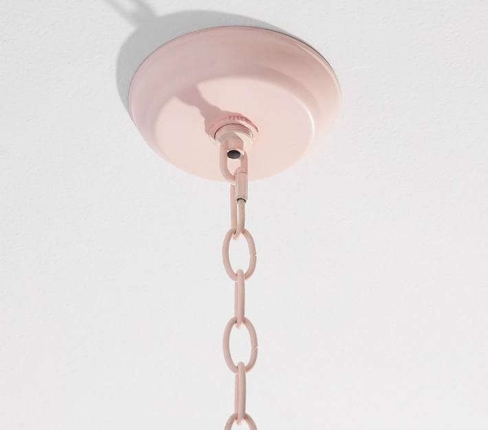 pottery barn pink chandelier