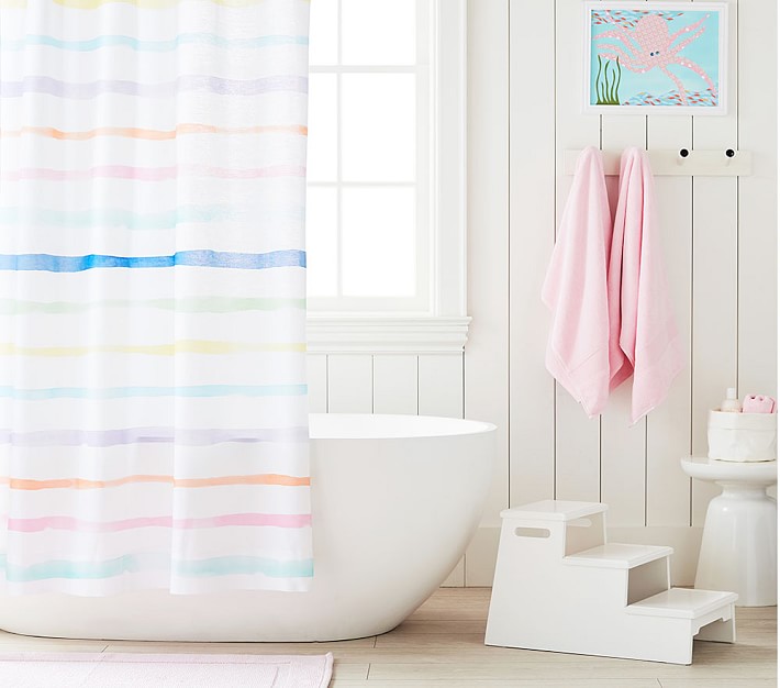 Rainbow Stripe Shower Curtain Pottery Barn Kids