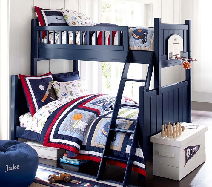 navy blue bunk beds twin over full