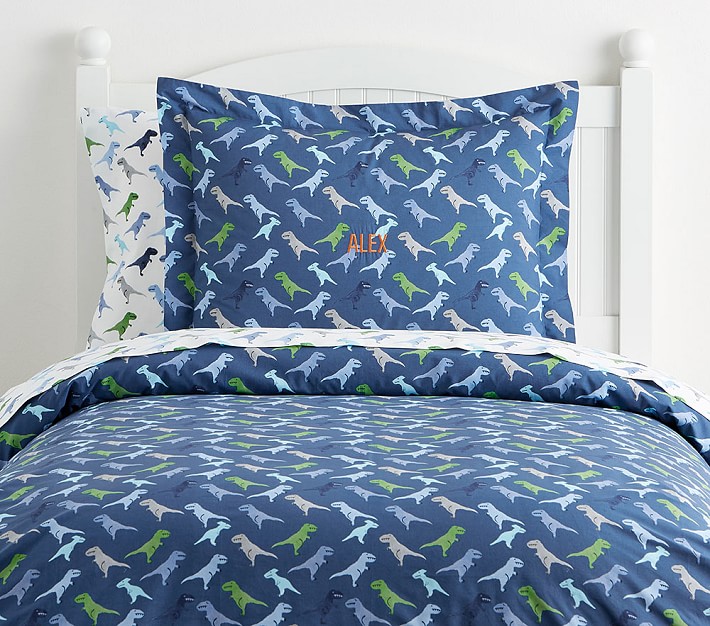 Organic Warren Dinosaur Kids' Duvet Cover | Pottery Barn Kids