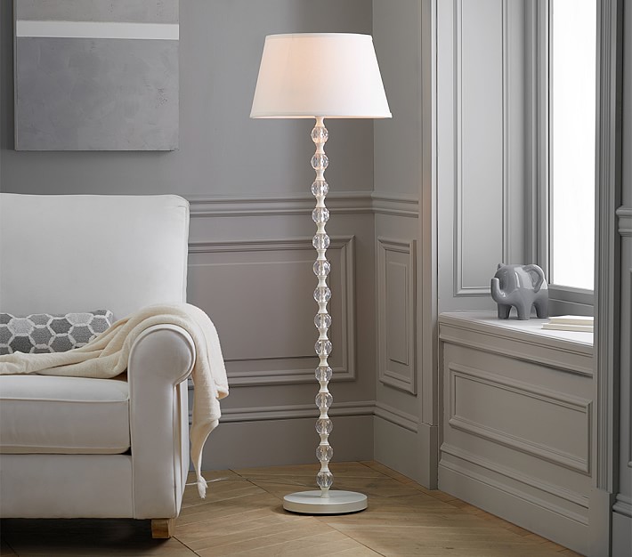 stacked crystal ball floor lamp