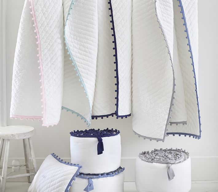 PomPom Organic Crib Bedding Sets Pottery Barn Kids