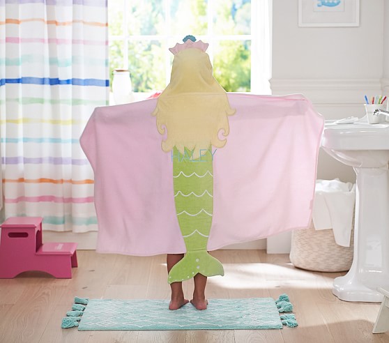 Child Baby Mermaid Girl Hooded Bath Towel Tween 