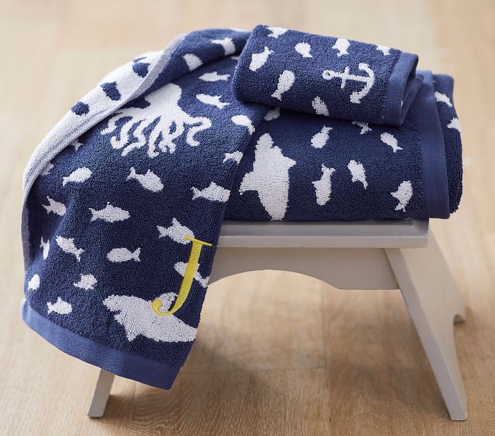 Nautical Kids Bath Towel Pottery Barn Kids