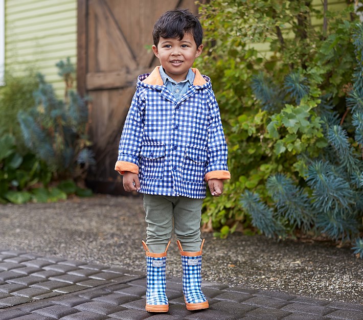 gingham raincoat