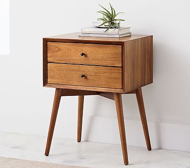 mid century acorn nightstand