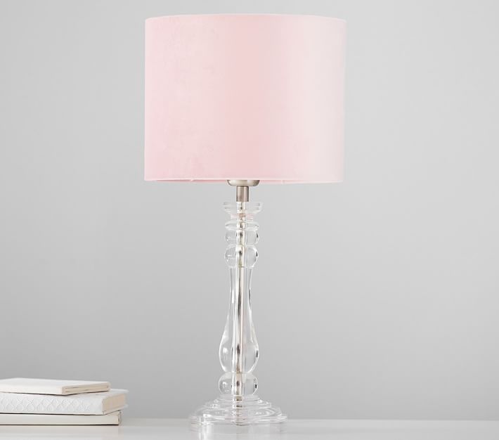 blush velvet lamp