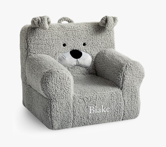 gray faux fur anywhere chair