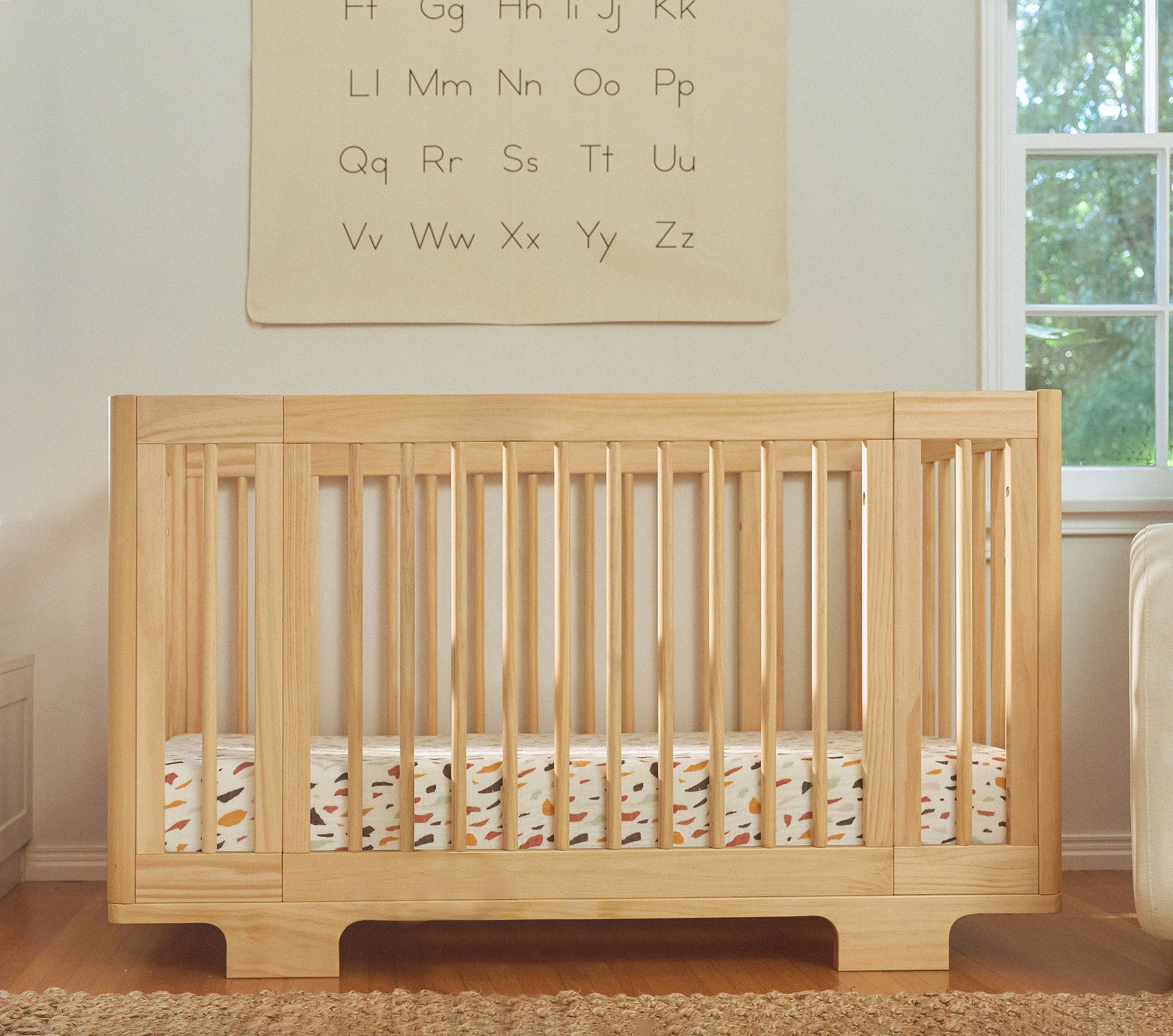 The Babyletto Yuzu 8-in-1 Convertible Crib is eco-friendly because it grows with your child through each stage of their life.
