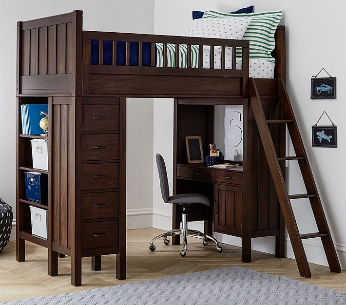 pottery barn loft bed with desk instructions