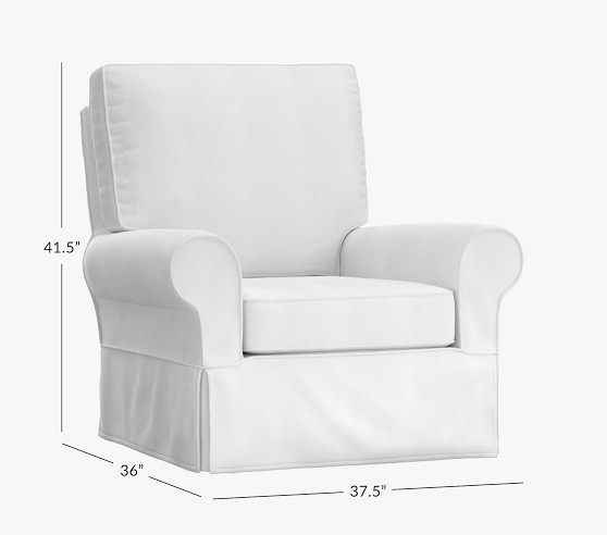 white swivel rocker chair