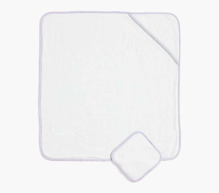 Gingham Baby Hooded Towel & Washcloths Sets Pottery Barn Kids