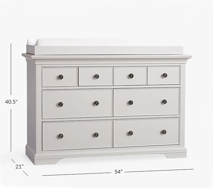 Larkin Extra Wide Changing Table Dresser & Topper Pottery Barn Kids