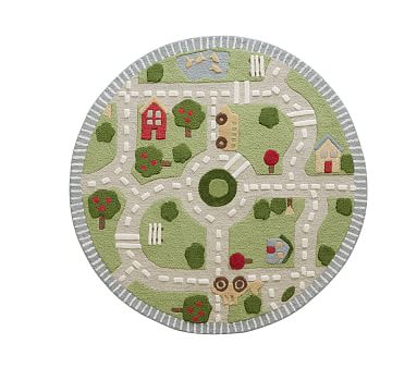 Play In The Park Round Rug, 5 Ft Round, Multi