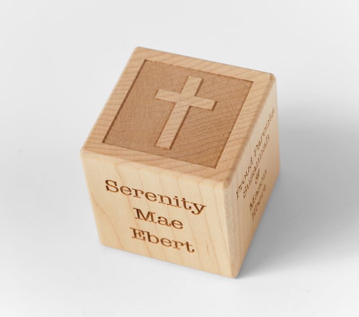 Wooden Christening Keepsake Block Pottery Barn Kids