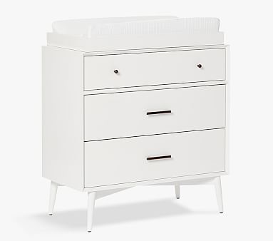 west elm x pbk Mid-Century Dresser & Topper Set, White, In-Home Delivery