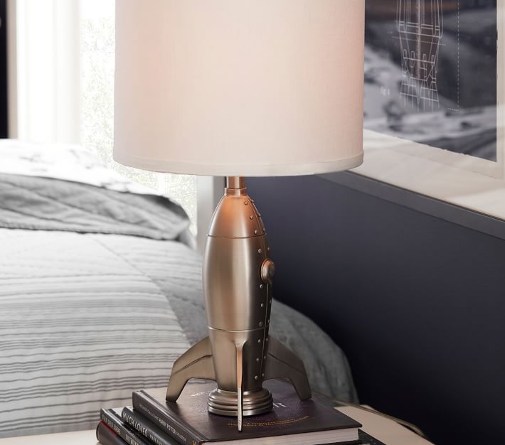 pottery barn rocket lamp