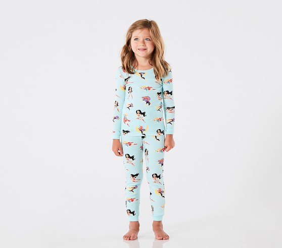 Glow-in-the-Dark Supergirl Tight Fit Kids Pajamas | Pottery Barn Kids