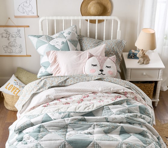Ensemble De Couette Queen/Full Pottery Barn Teen - Emily & Meritt - Rayures Et Volants