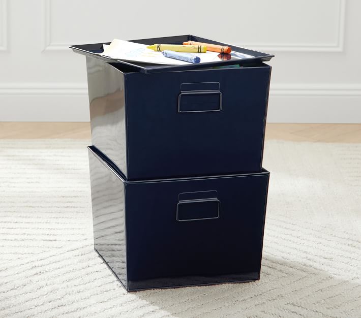 Metal Stacking Storage Bins, Set Of 2 Pottery Barn Kids