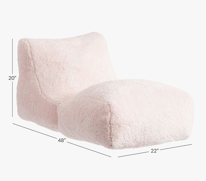 Blush Cozy Sherpa Bean Bag Chaise Kids Lounge Chair Pottery Barn Kids