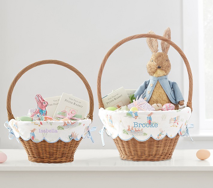 Peter Rabbit™ Printed Scallop Easter Basket Liners Pottery Barn Kids