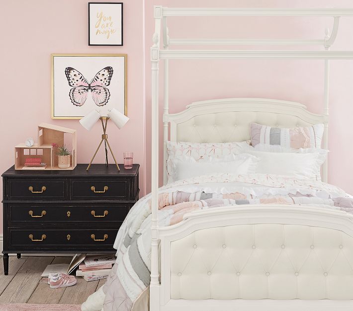 Blythe Kids Tufted Canopy Bed Pottery Barn Kids