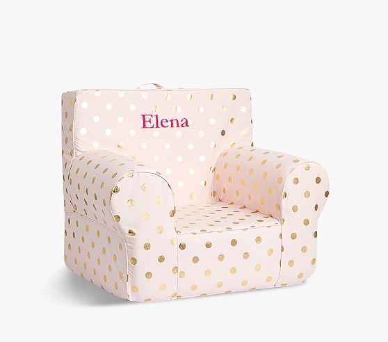 Kids Anywhere Chair Blush Foil Dot Slipcover Only Pottery Barn Kids   Kids Anywhere Chair Blush Foil Dot Slipcover Only C 