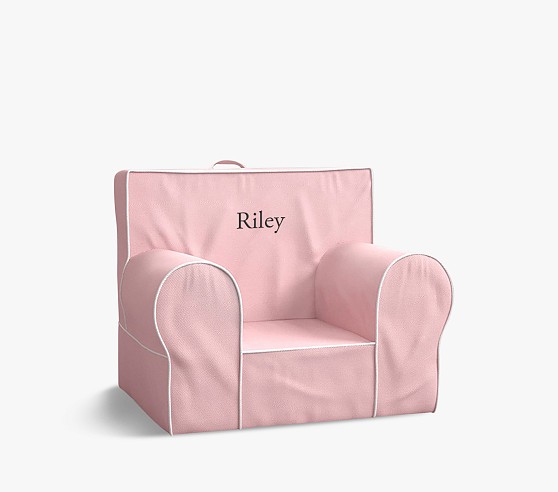 My First Light Pink Anywhere Chair Toddler Armchair Pottery Barn Kids   My First Anywhere Chair Light Pink With White Piping C 