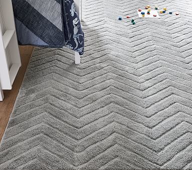 Plush Performance Chevron Rug | Solid Color Rugs | Pottery Barn Kids