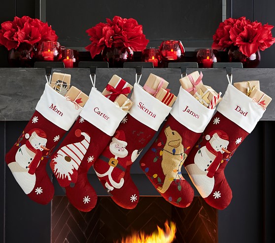 PB x pbk Crewel Christmas Stocking Collection | Pottery Barn Kids