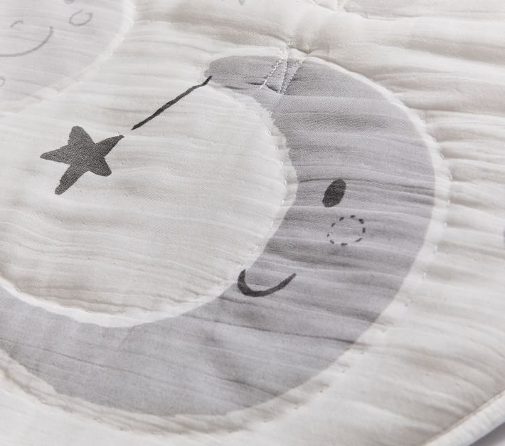 Skye Moon & Stars Muslin Travel Play Mat Pottery Barn Kids