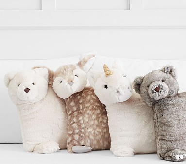 Faux-Fur Animal Decorative Nursery Throw Pillows | Pottery Barn Kids