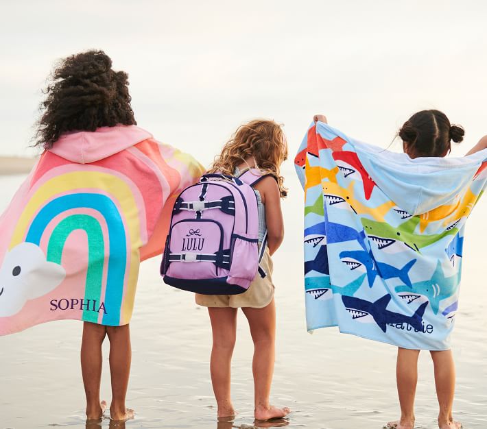Happy Rainbows Kid Beach Hooded Towel | Pottery Barn Kids