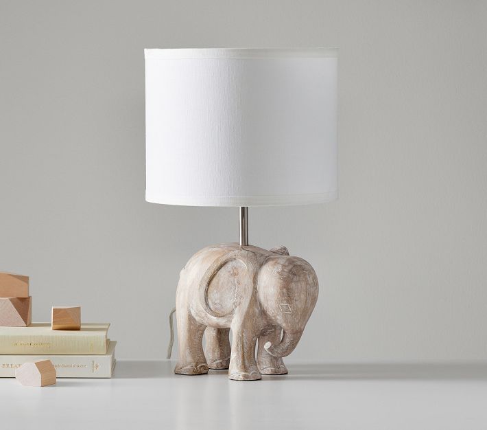 Carved Wood Elephant Table Lamp Pottery Barn Kids