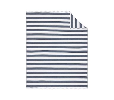 Organic Summer House Stripe Duvet, Single, Navy