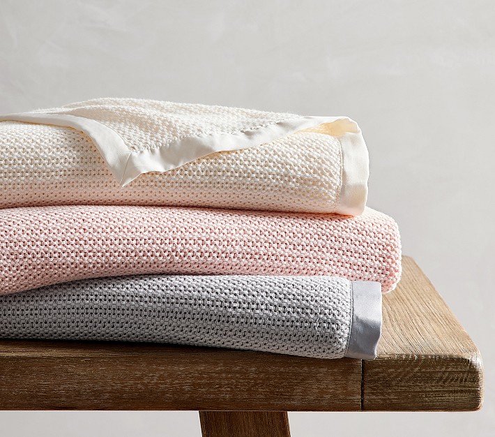 Organic Cotton Cellular Baby Blanket Pottery Barn Kids