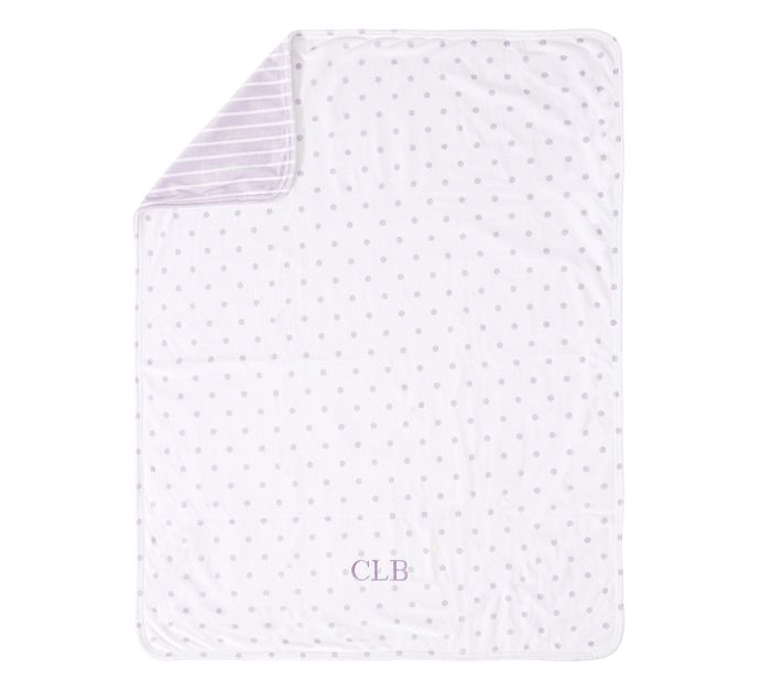 Dot & Stripe Chamois Baby Blanket Pottery Barn Kids