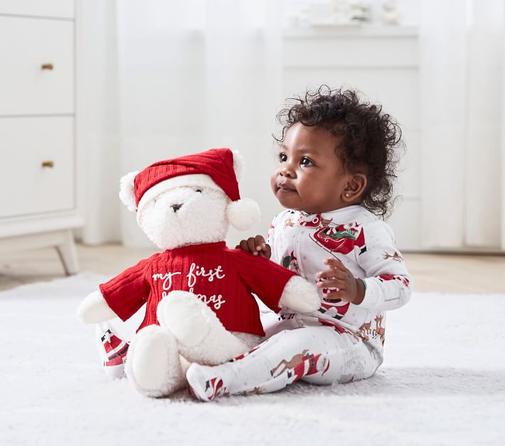 My First Christmas Santa Bear Plush Pottery Barn Kids