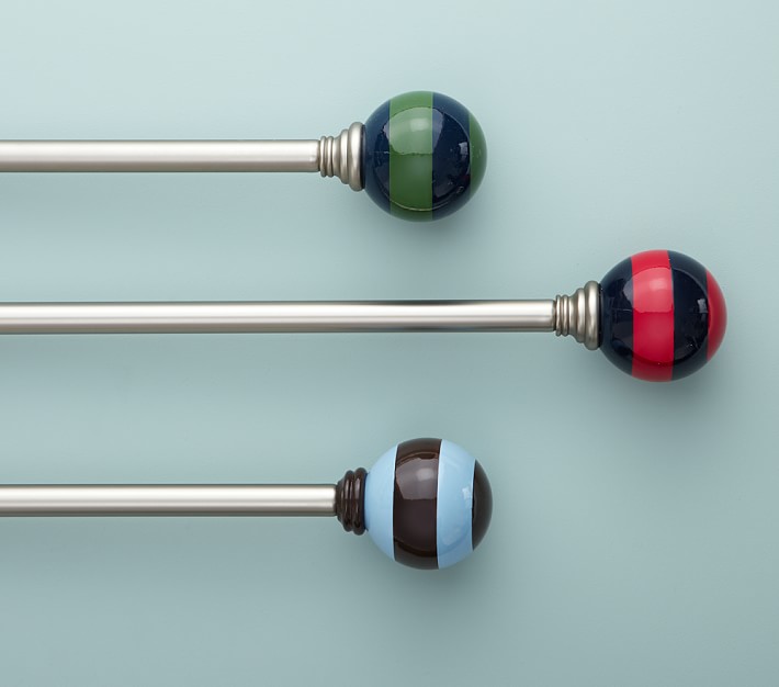 Rugby Stripe Finials & Kids Window Hardware Pottery Barn Kids