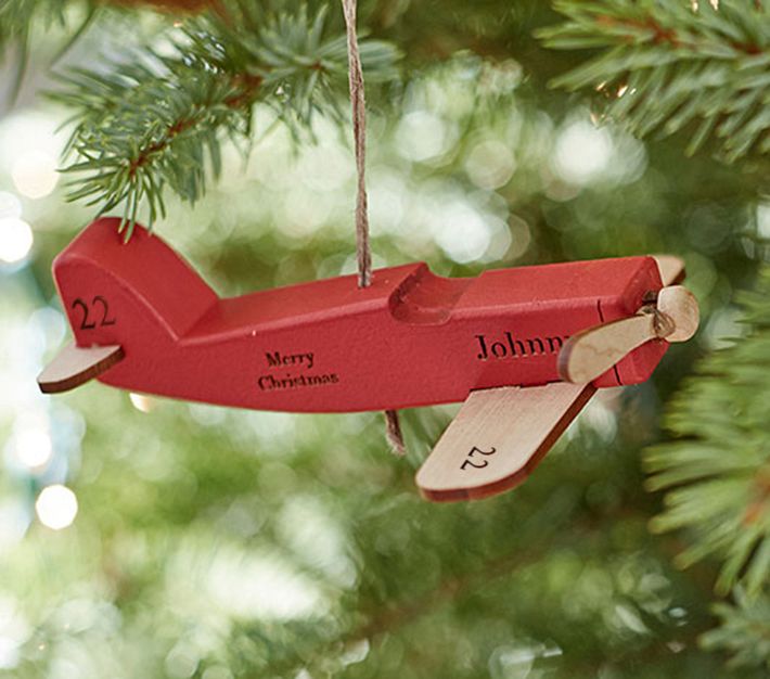 Personalized Wooden Airplane Ornaments Pottery Barn Kids