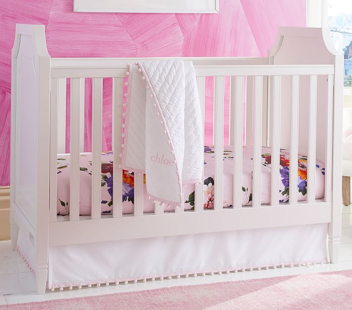 Preppy Summer Pom Pom Crib Bedding Set