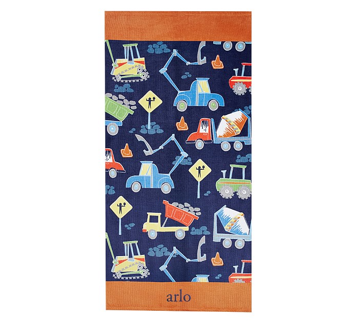 Construction Baby Beach Towel Pottery Barn Kids