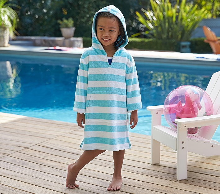 Aqua Stripe Kids Swim Cover Up | Pottery Barn Kids