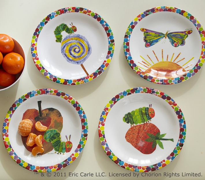 The Very Hungry Caterpillar™ Kids Plate Set Pottery Barn Kids